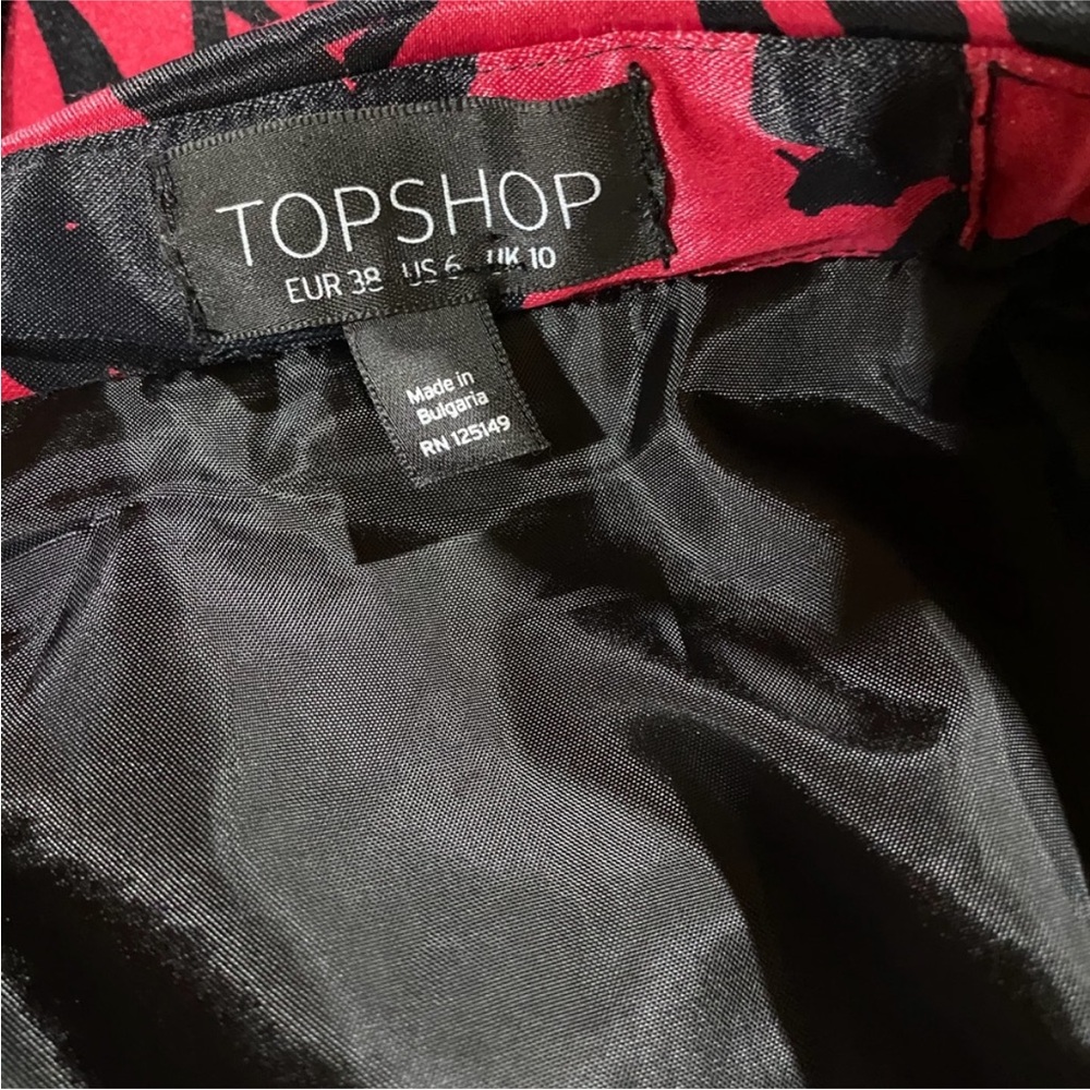 Topshop Floral Satin Off-The-Shoulder Mini Dress - Picture 9 of 11